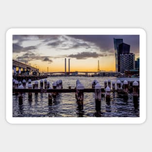 Melbourne docklands & Bolte Bridge, Victoria, Australia Sticker